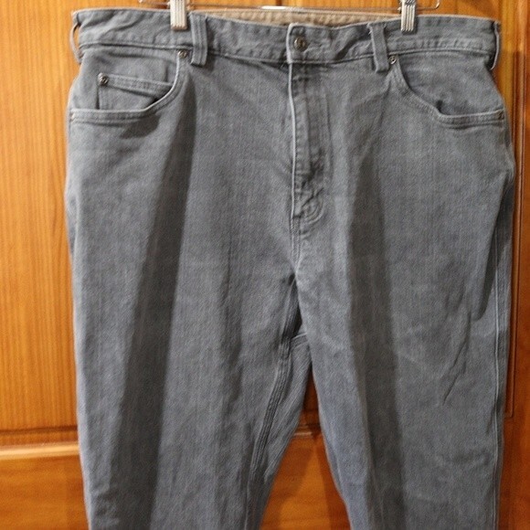 Duluth Trading Co Flex Ballroom Jean's Light Gray Wash Denim Jean's 40 x 30 - Picture 3 of 16